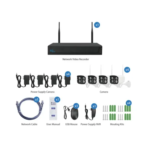 Комплект беспроводного Wi-Fi видеонаблюдения Temid NG-V400